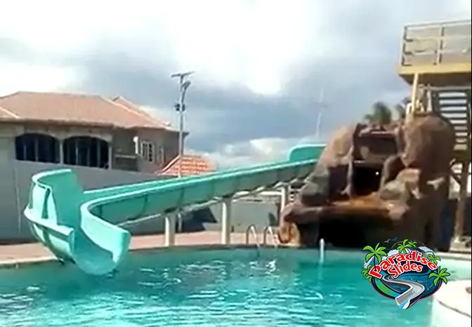 Water Slide, Pool Slide Color Aqua