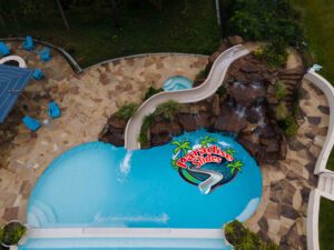 Custom Home Pool Slide, backyard water slide, residential water slide