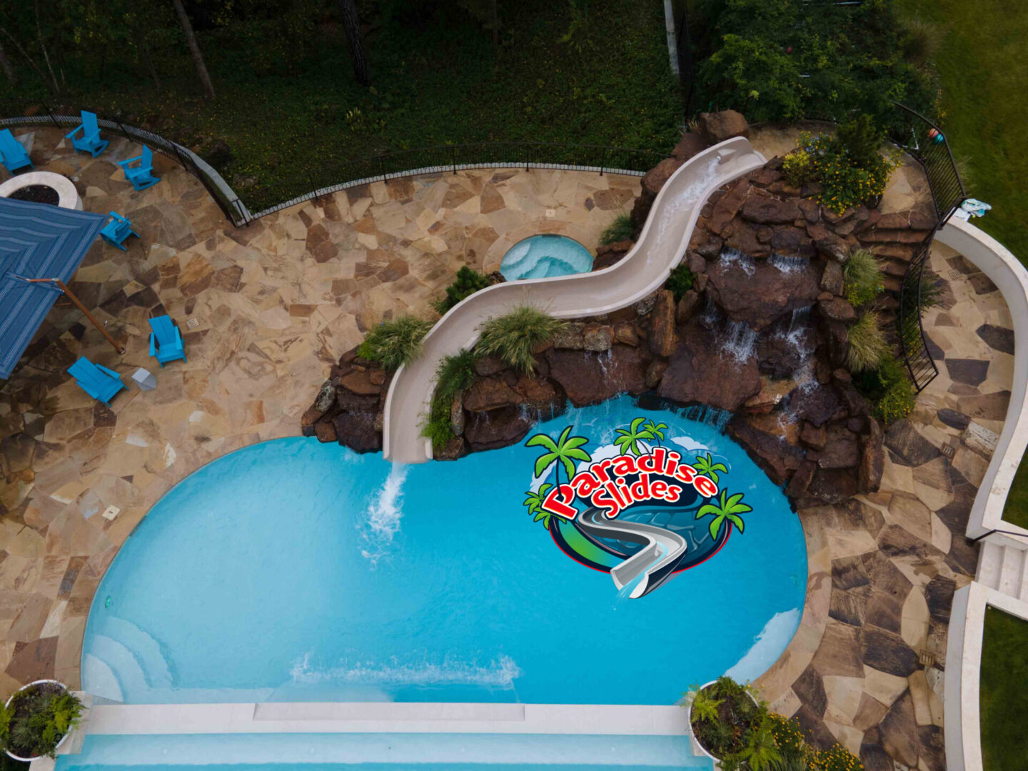 Custom Home Pool Slide, backyard water slide, residential water slide, Custom Pool Slides Near Houston, TX
