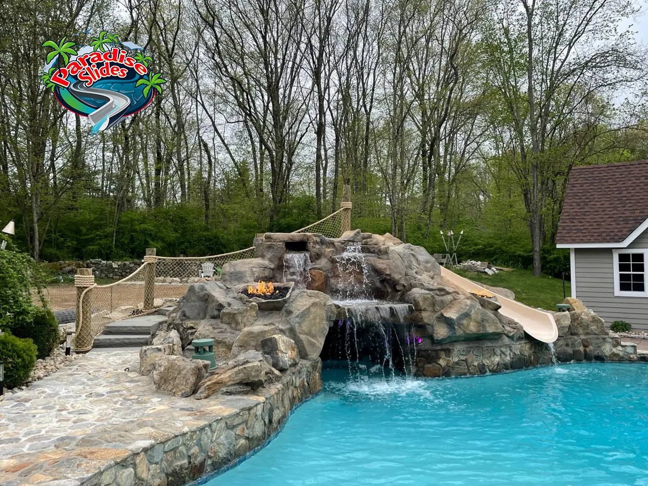 Residential Water Slide, Custom Pool Slide, custom pool slides for inground pools