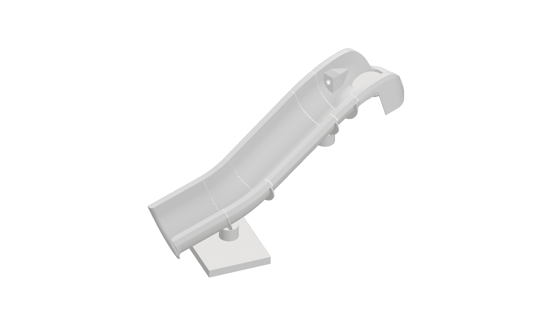 3D rendered model of Paradise Slides PS15T5R-S Left-Turn Fiberglass Water Slide for inground pool – Beautiful addition to any backyard oasis