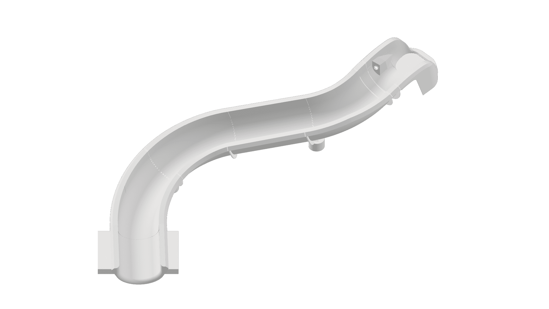 Paradise Slides PS29T5R-S fiberglass inground pool slide with right-turn open-flume layout for custom backyard pools