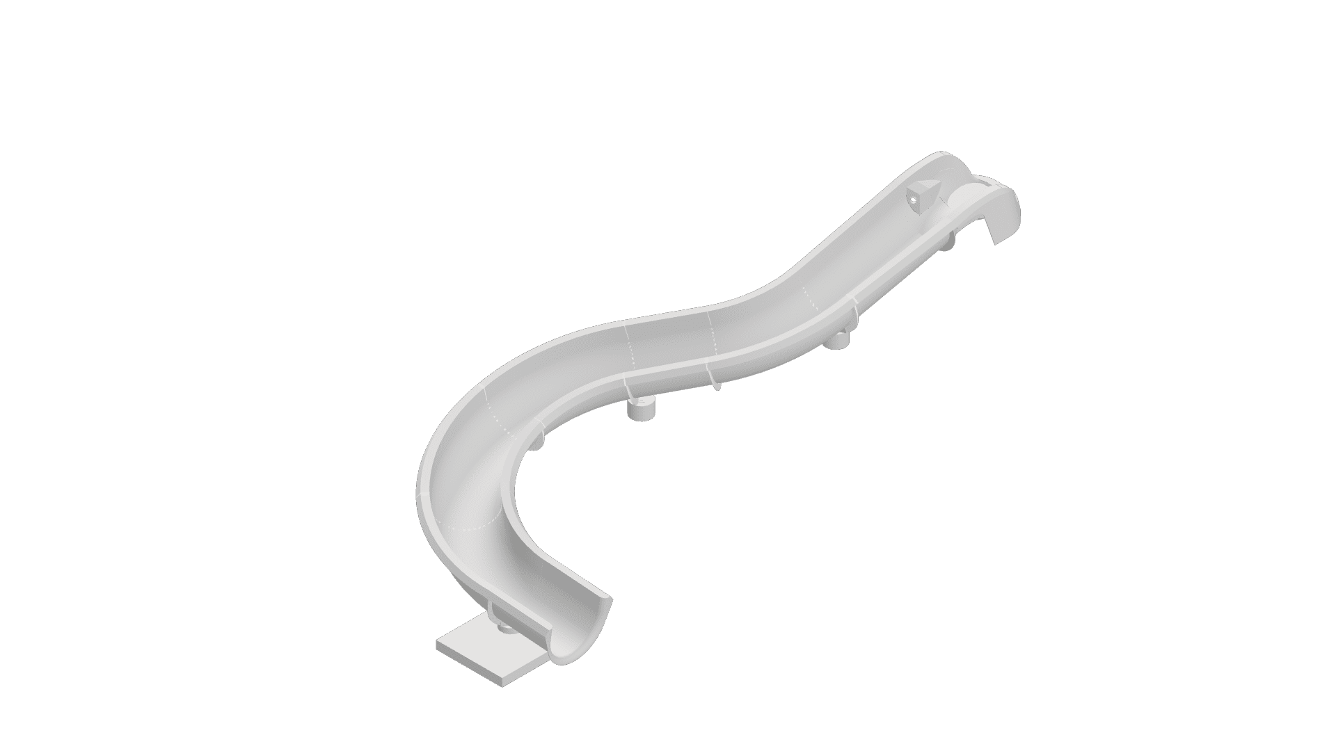 Paradise Slides PS38R-S fiberglass inground pool slide with right-turn open-flume layout for custom backyard pools