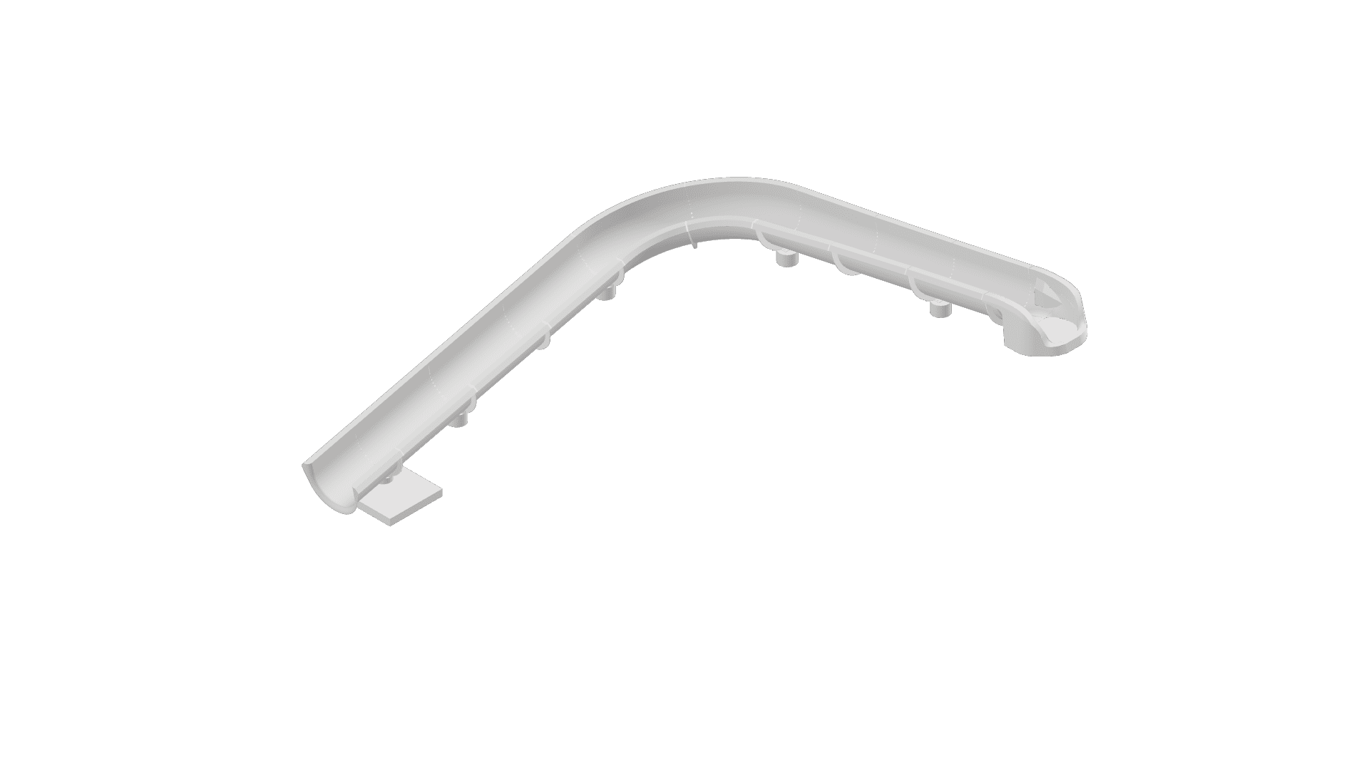 3D rendered model of Paradise Slides PS48L-S Left-Turn Fiberglass Water Slide for inground pool – Beautiful addition to any backyard oasis