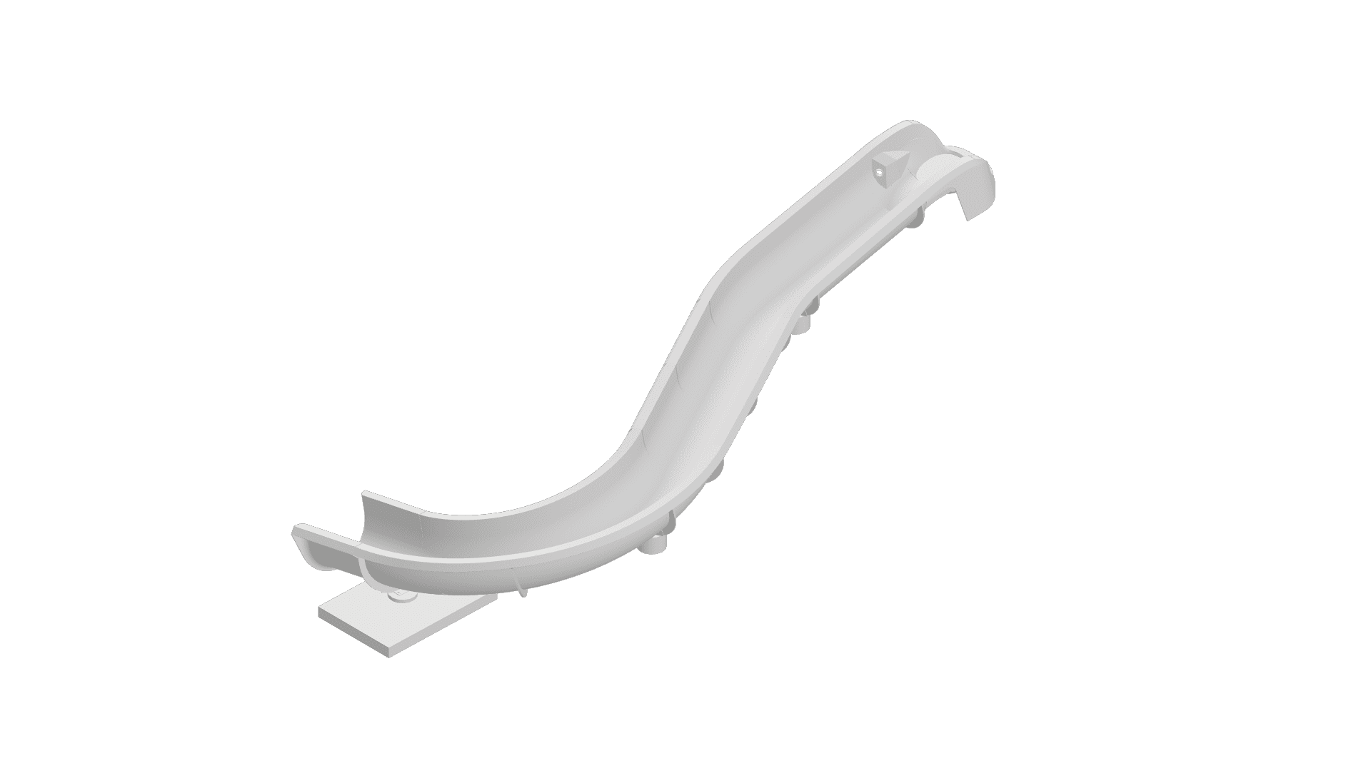 Paradise Slides PS35L-S fiberglass inground pool slide with left-turn open-flume layout for custom backyard pools